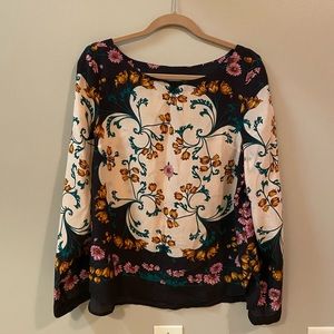100% Silk Floral Top from Anthro